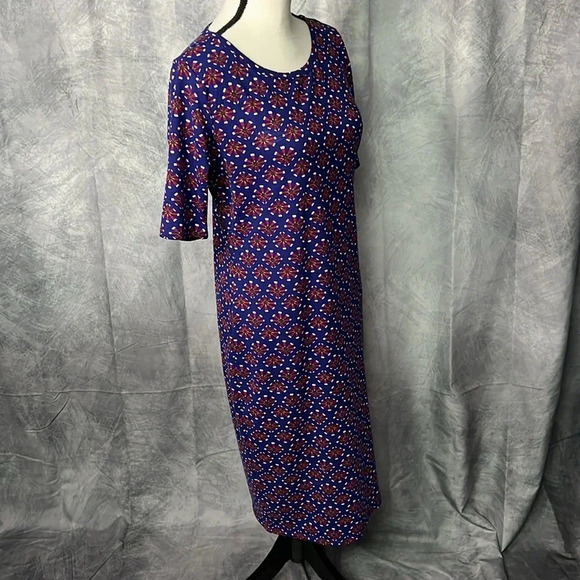 LuLaRoe Julia Purple Flowered Dress LIKE NEW- sz M - Picture 3 of 12
